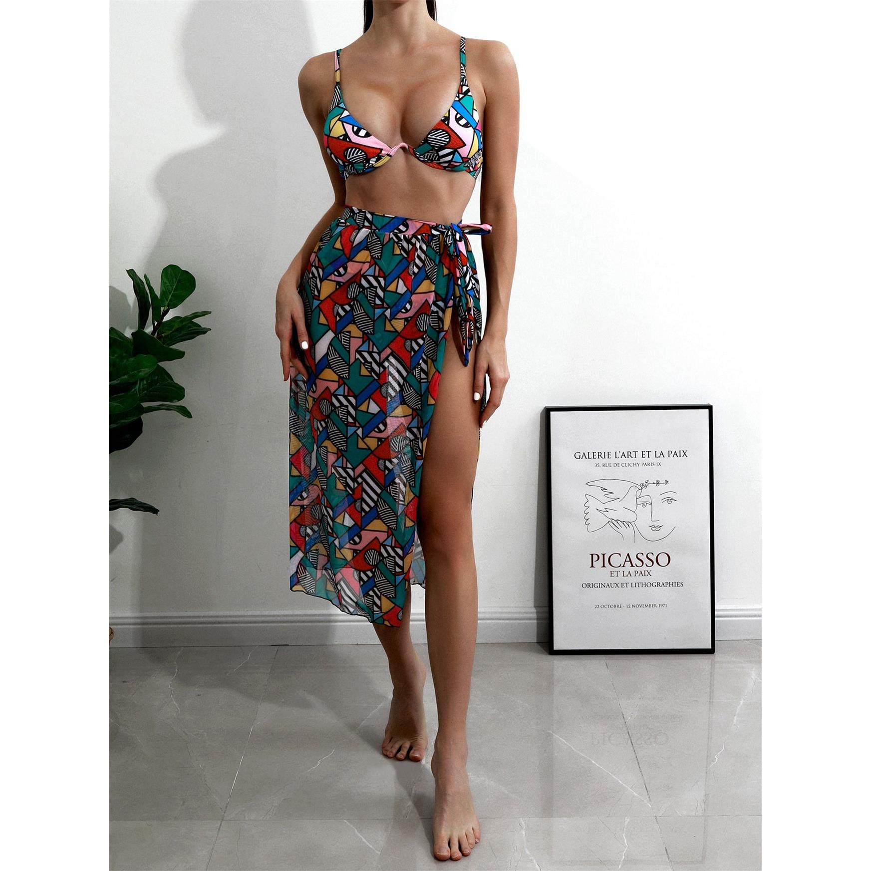 Swimsuit Womens Bikini Two-Piece Skirt Tulle Sexy