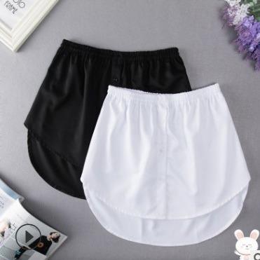 layered wear fake shirt plaid fake sweatshirt inner skirt