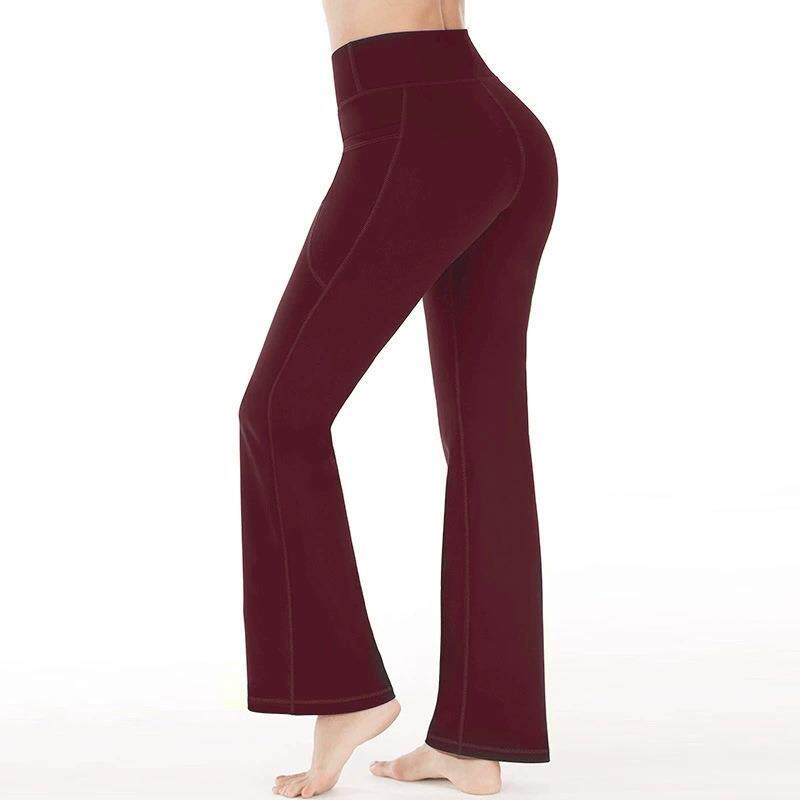 women for trousers leg wide dance belly fit slim waist high