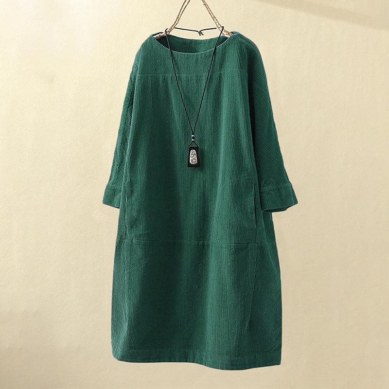 clothing womens girl fat loose dress color solid casual