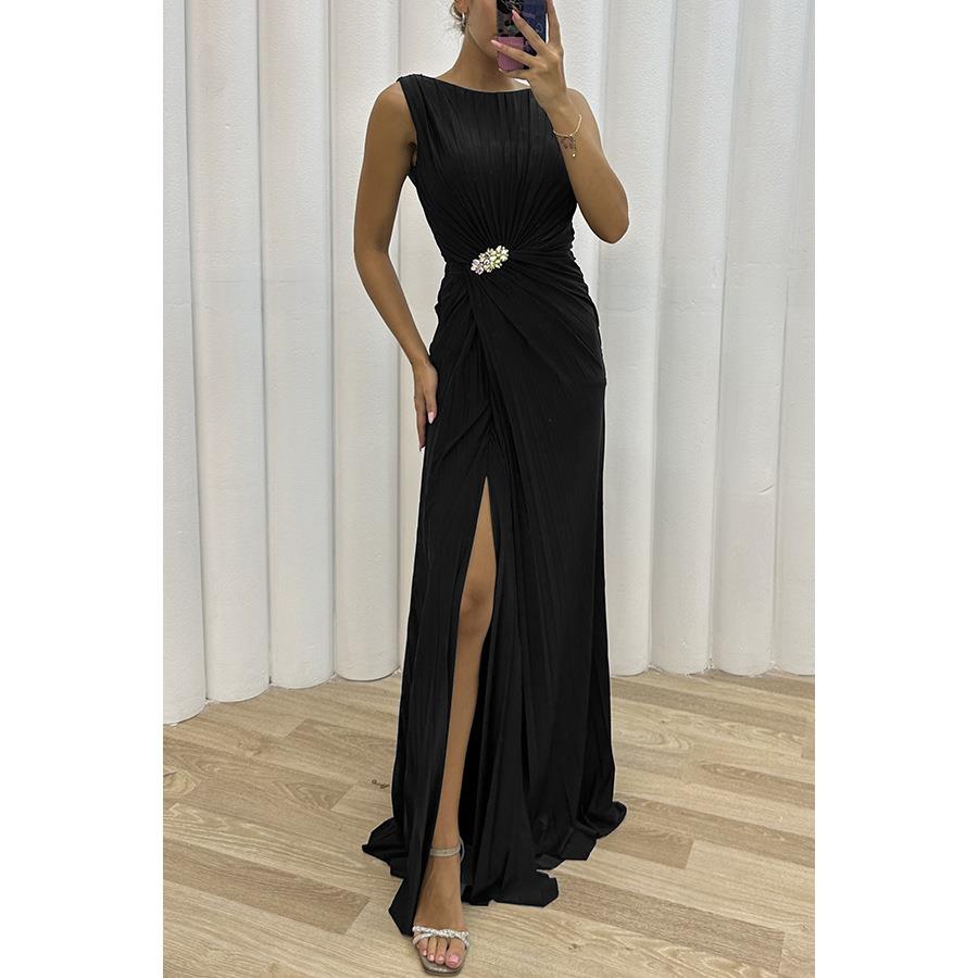 women for evening fashion sleeveless dress casual slit