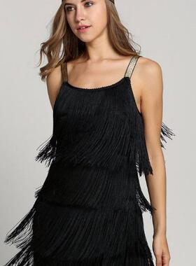 Womens Backless Prom Skirt A-Line Sleeveless Tassel Dress