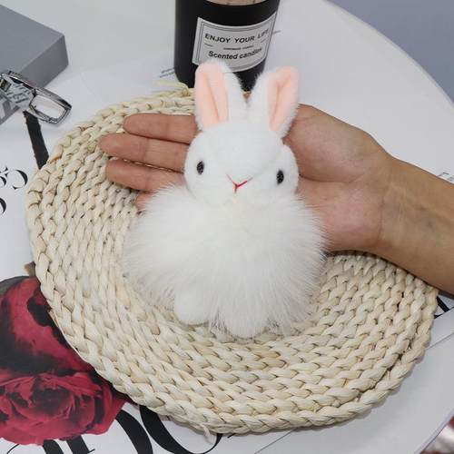 Real fox fur car keychain pendant plush doll backpack bag