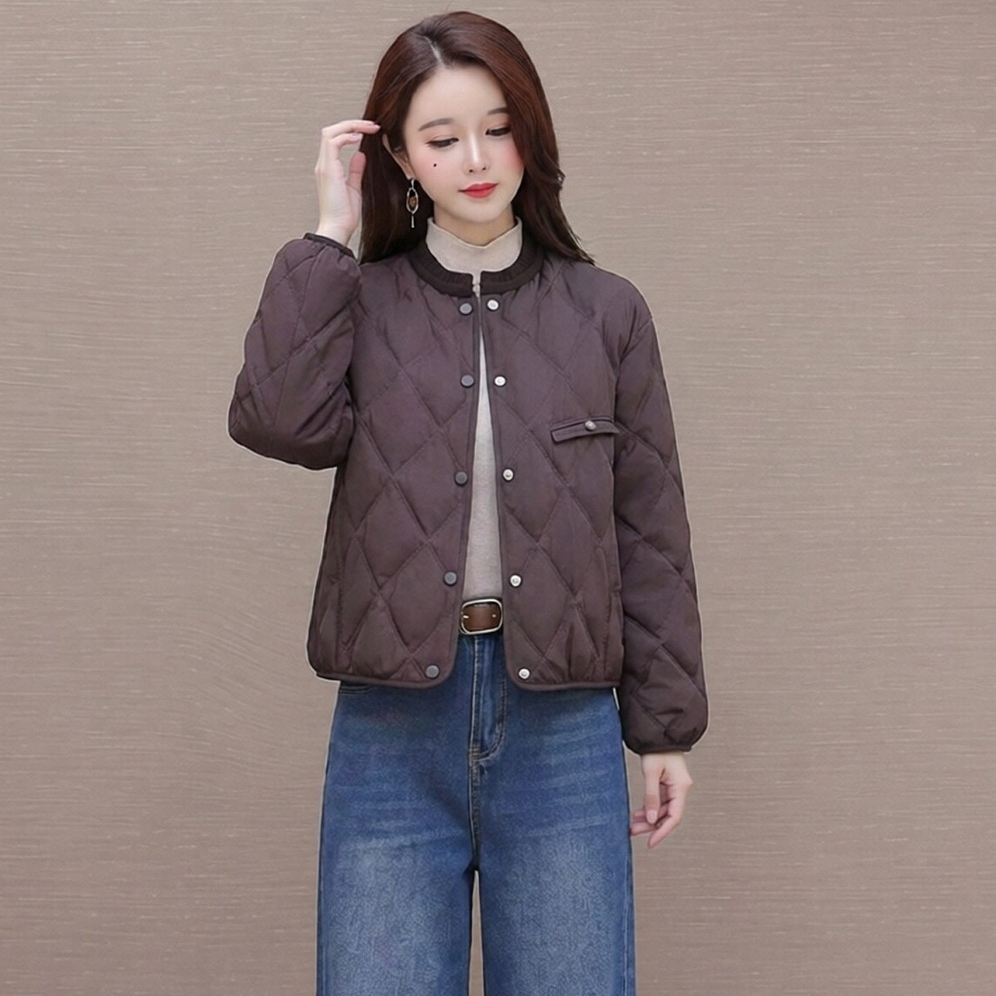 中年妈妈装时尚短款羽绒服中青年女装2026年冬季新款白鸭绒小个子