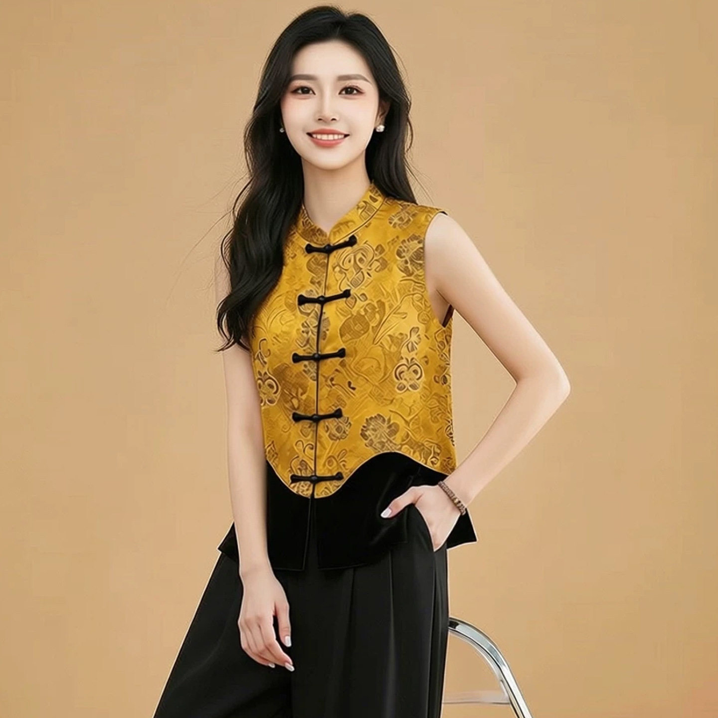 中年妈妈装春秋装新中式国风马甲2026高贵洋气中青年女装背心坎肩