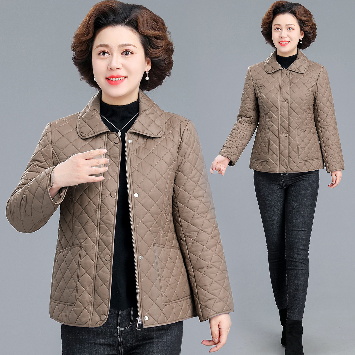 2025保暖新款短款棉衣中老年妈妈装休闲宽松女士棉服短棉袄小个子