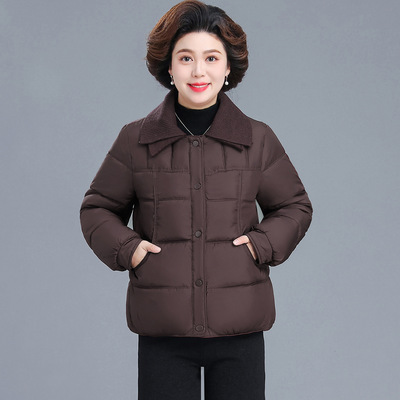 中老年女装短款羽绒棉服2025冬季新款小个子轻薄时尚棉衣棉袄外套