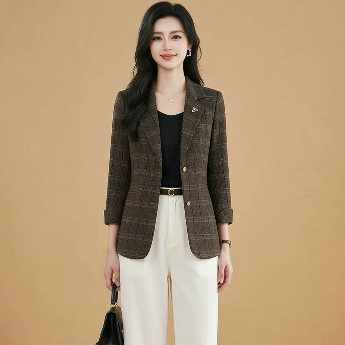 小西装外套中青年女装2026新款春秋装休闲小个子短款修身西服短款