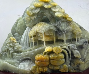 纯天然岫岩玉器玉石雕刻山水招财摆件原石客厅大师作品工艺保真08