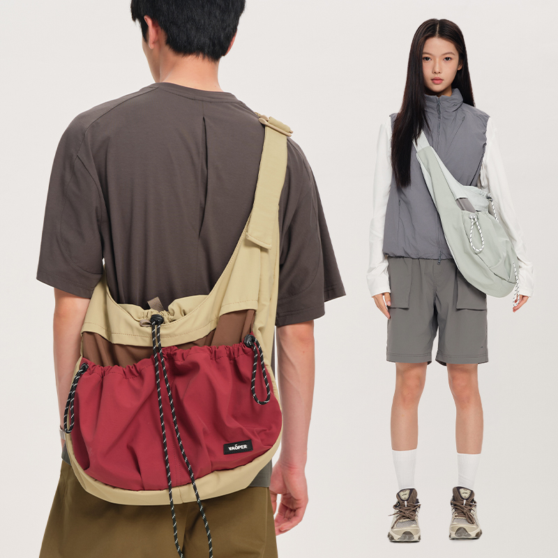 VAOPER喂牌原创拼色单肩斜挎包