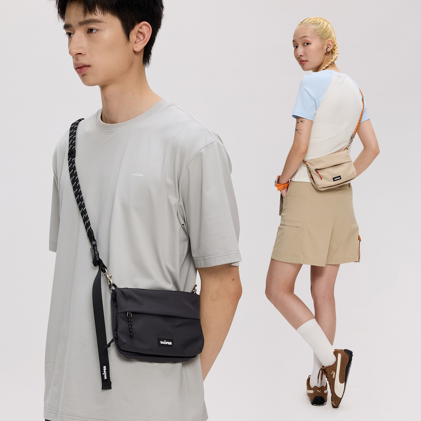 VAOPER喂牌多功能斜挎包男户外旅行护照证件收纳包轻便挎包手机包