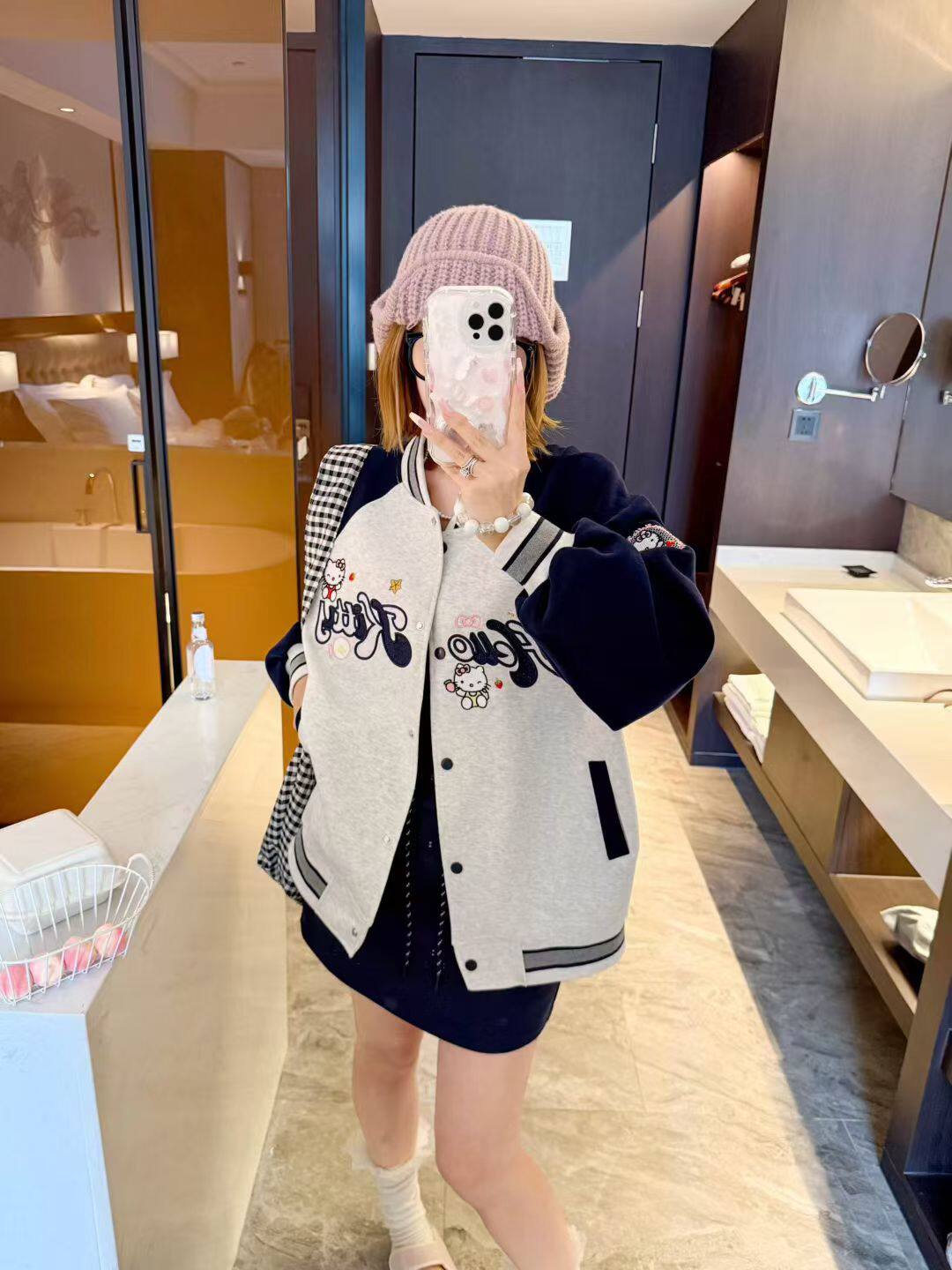 2025新款秋新款女宽松慵懒chic小个子开衫外套棒球服潮高中生上衣