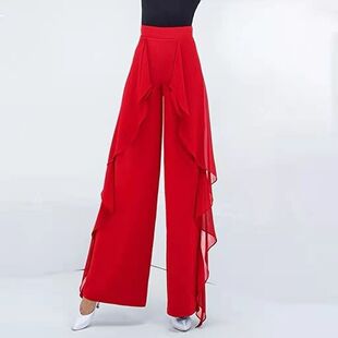 现代舞跳舞专用裤子瑜伽长裤古典舞裤子广场舞阔腿裤摩登舞蹈裤女