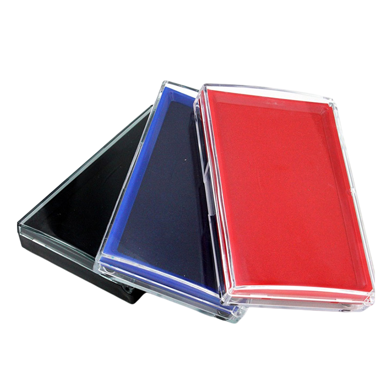 得力9864红色印台油性大号快干方形印盒印油秒干速干财务会计银行