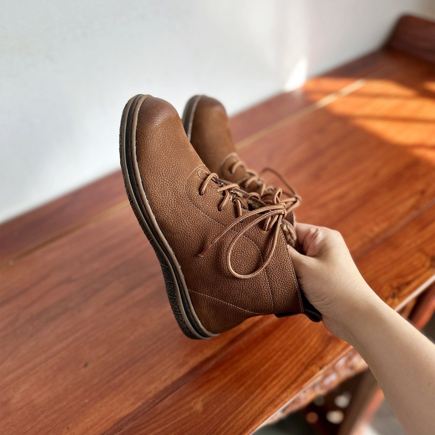 【烁掌柜】自制款复古风手工真皮女靴头层牛皮低跟圆头马丁靴棉靴,女鞋,马丁靴,淘宝优惠券,粉丝福利购,淘宝优惠卷