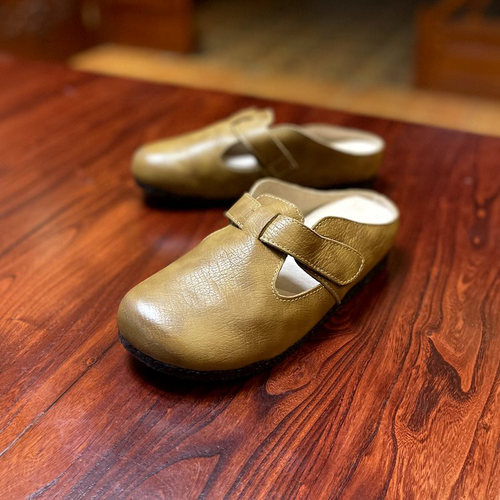 烁掌柜自制复古风头层油蜡凉拖鞋