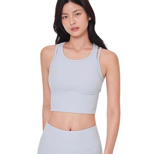 25专柜新款 螺纹假两件 健身瑜伽运动美背 andar文胸背心 带胸垫