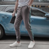 网红裤子男加绒加厚潮牌运动裤修身小脚卫裤精神小伙休闲裤K93P65，男装休闲裤，电商A1018-1