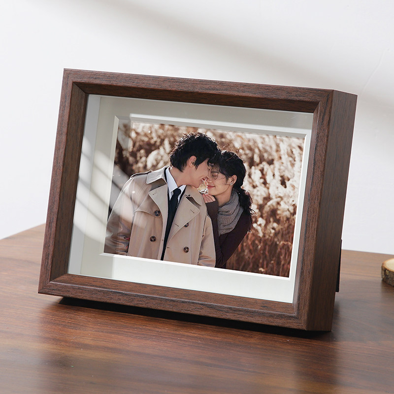 相框加打印照片摆台定制高级感空框7寸8寸洗相册做成中空立体挂墙