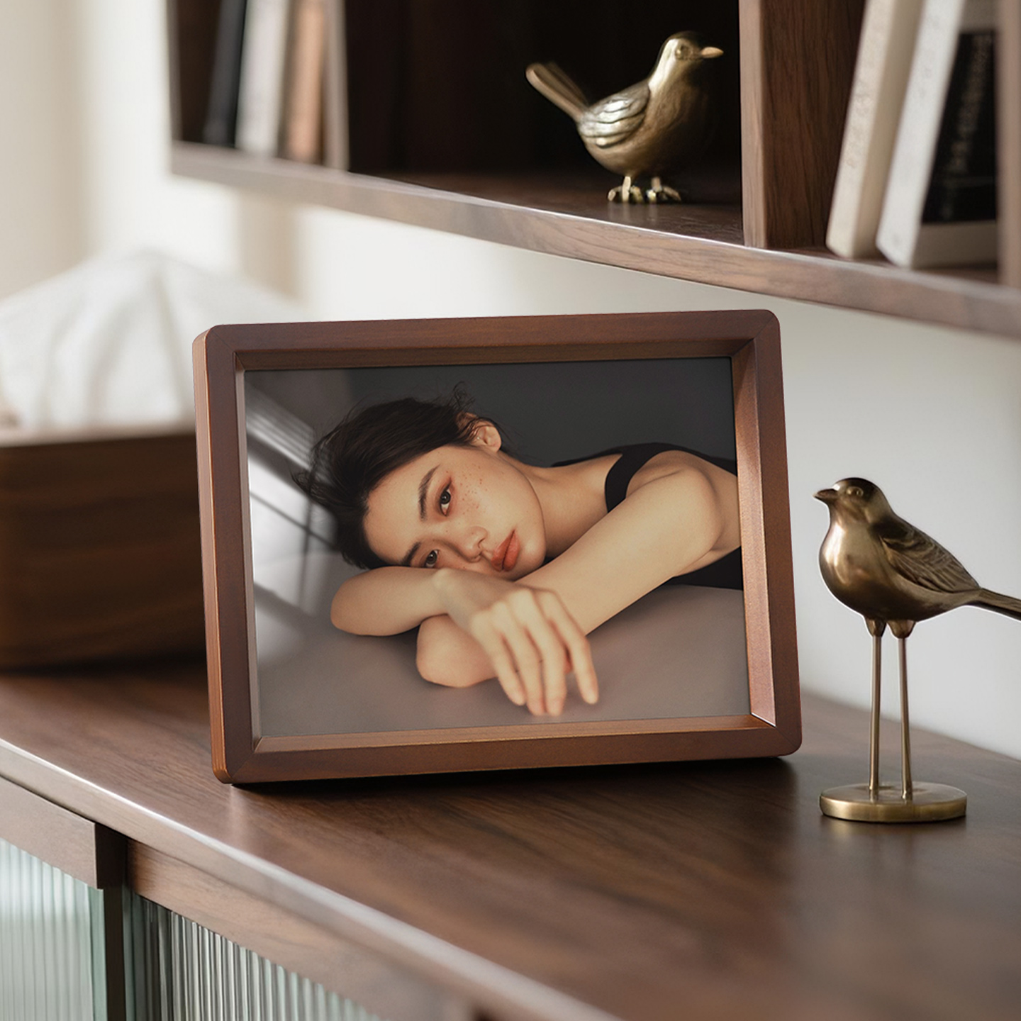 实木相框轻奢高级感创意艺术照片