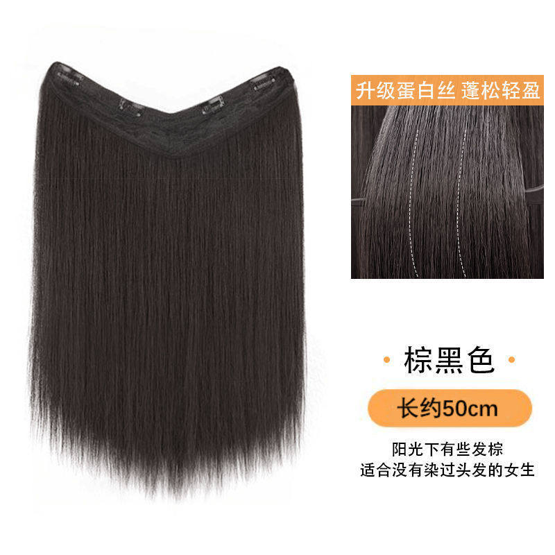 假发女长发大波浪一片式型接发片蓬松隐形无痕网红长卷发假发片