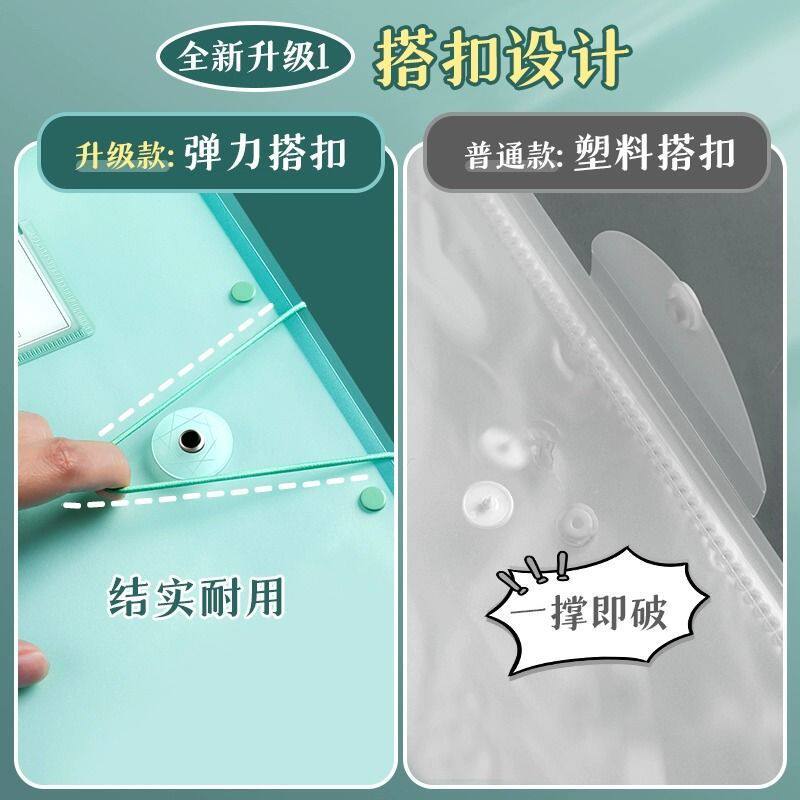A3试卷收纳袋卷子整理大容量资料册科目分类袋垫板透明语数英