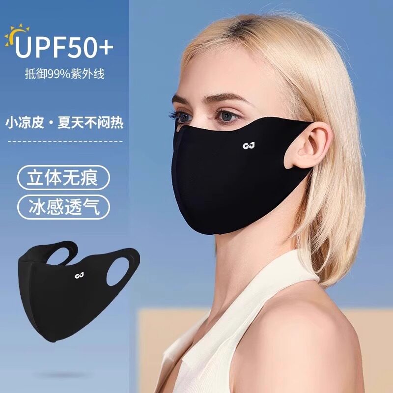 防晒口罩防紫外线女夏薄款透气骑行户外遮阳冰丝无痕护眼角面罩