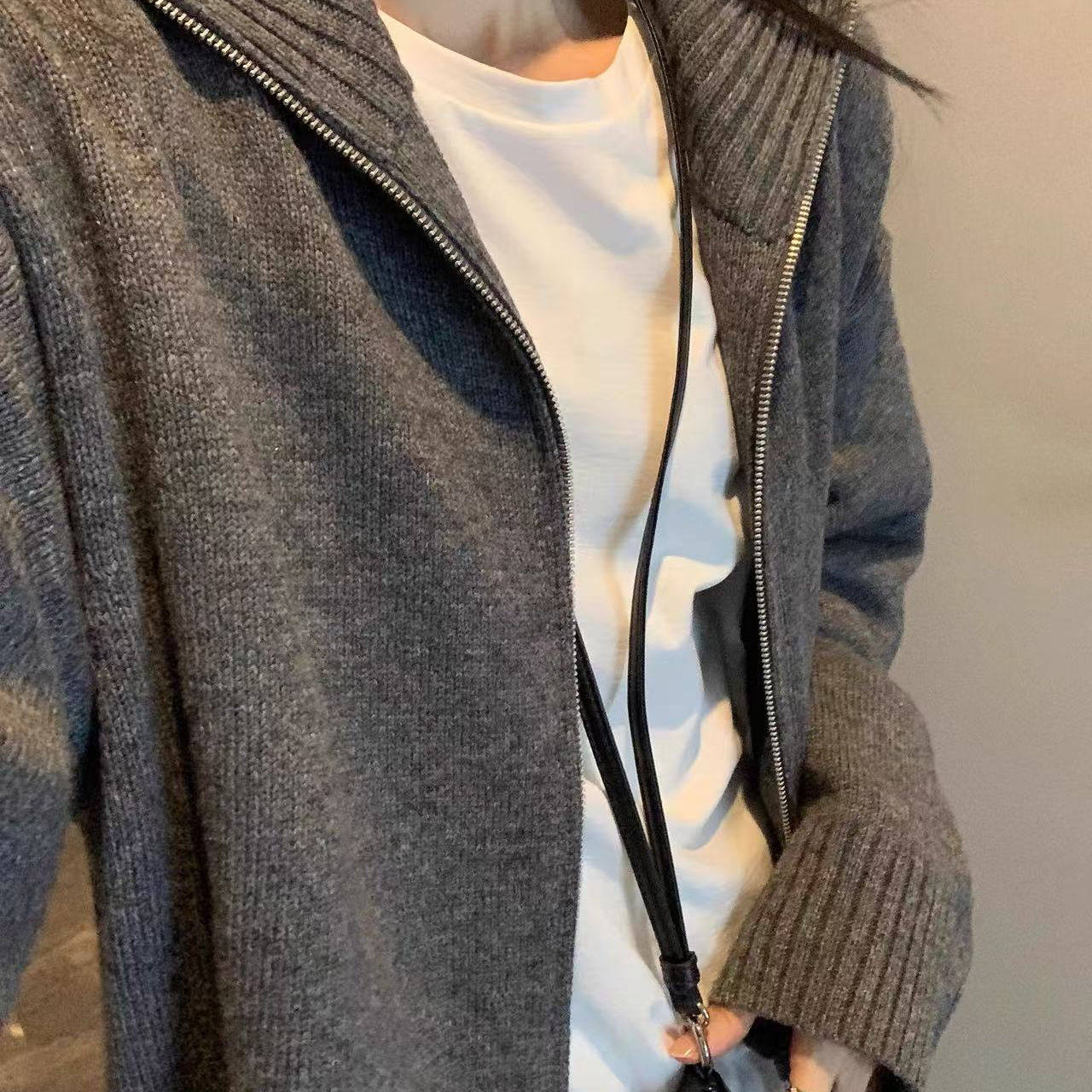 2025新款秋冬100%纯羊毛开衫女中长款毛衣宽松慵懒风羊绒针织外套