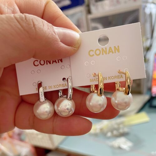 韩国珍珠耳环马凡舒同款水桶耳扣