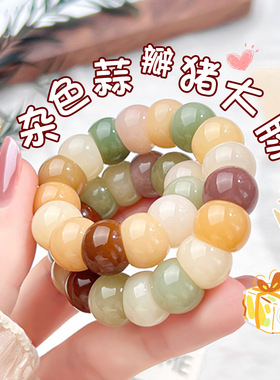 天然多宝蒜瓣菩提根手串猪大肠糖果色绕指柔文玩佛珠手链直货源