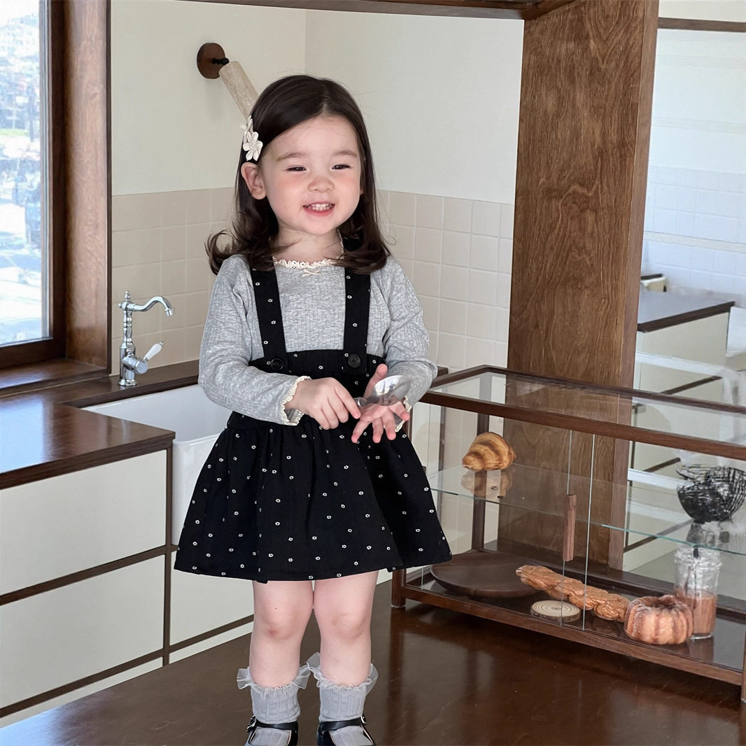 儿童娃娃衫背带短裙秋季2025新款韩版童装女宝宝衣服秋款女童