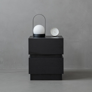 网红创意边柜 现代简约床边柜设计师款 意式 极简黑色床头柜2025新款