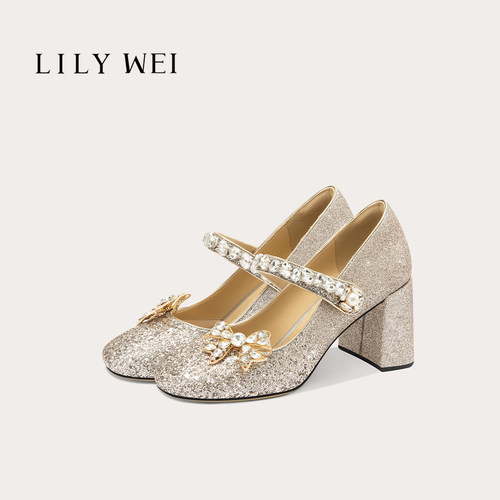 LilyWei优雅名媛玛丽珍婚鞋