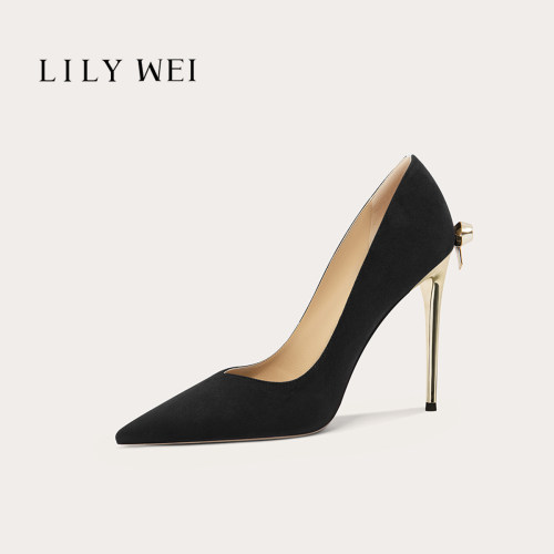 LilyWei法式性感赫本风高跟鞋
