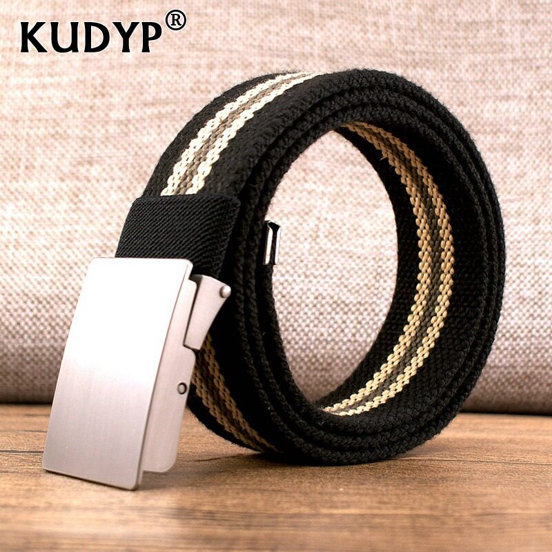 加长自动扣帆布皮带男士休闲新款年轻人时尚百搭大码牛仔裤腰带潮