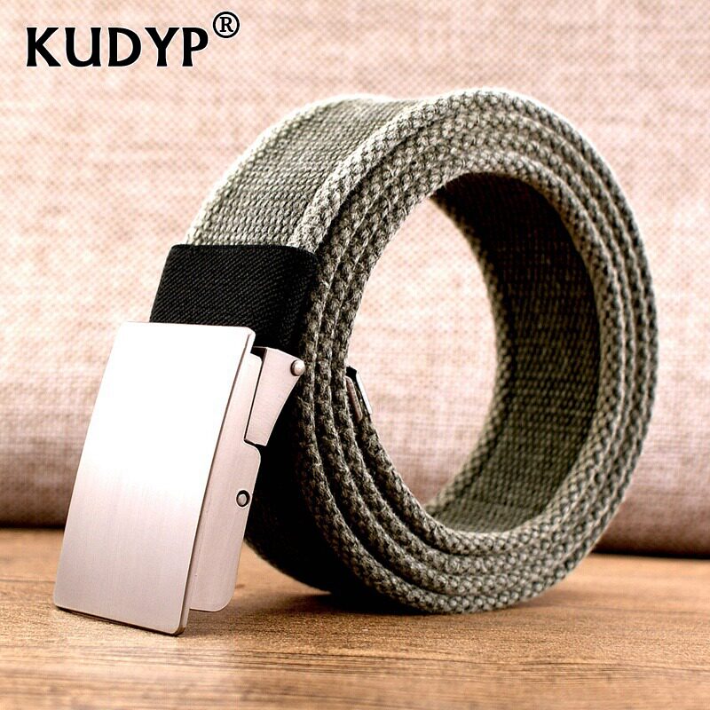 加长自动扣帆布皮带男士休闲新款年轻人时尚百搭大码牛仔裤腰带潮