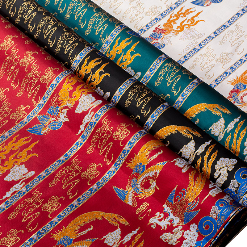 金阙阁原创汉服凤凰飞舞妆花织金缎马面裙布料面料 9色 1个定位价