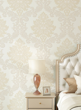 法式轻奢欧式无缝墙布现代简约卧室客厅电视背景全屋高端提花壁布