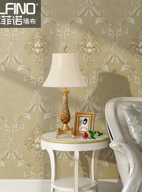 高档刺绣墙布现代简约卧室温馨3D立体客厅电视背景墙欧式无缝壁布