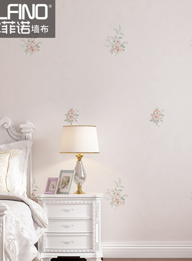 高档田园无缝墙布全屋现代简约卧室客厅背景墙墙纸轻奢刺绣壁布