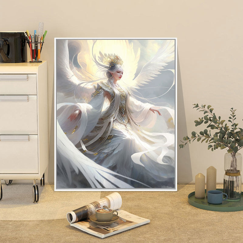 盛装天使丨diy数字油画手绘填充画画diy油彩画古风少女人物装饰画