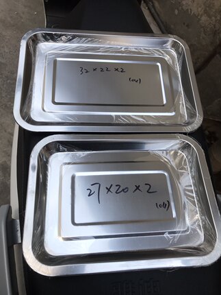 不锈钢方盘烧烤盘饭店用托盘不锈钢盘子长方形菜盘