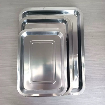 10个包邮】不锈钢方盘托盘菜盘餐盘烧烤盘饭盘摆摊长方形盘子