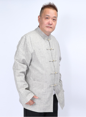 高三强唐装 新款男士中国服汉服 春秋中式立领传统上衣 13982