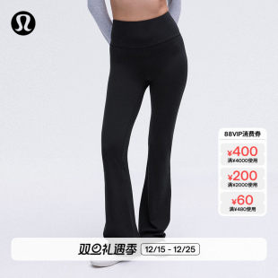 lululemon女士超高腰喇叭裤 Groove Nulu系列黑色芯吸瑜伽裤 2024