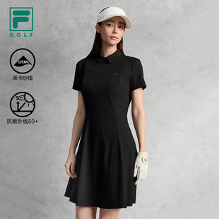 FILA Fila女子洋装2025秋季新款高尔夫运动基础防晒连身裙
