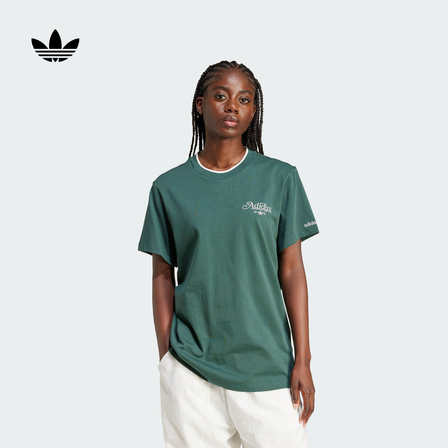 运动上衣短袖T恤女装夏季adidas阿迪达斯三叶草IX3540