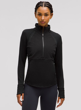 Cold Weather女士跑步半拉链夹克*抓绒 芯吸丨lululemon丨LW3IVSS