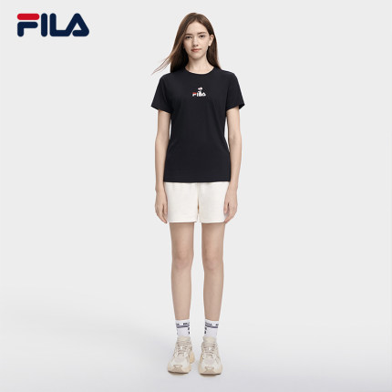 FILA斐乐百搭女子短袖T恤2023夏季新款基础简约时尚休闲短袖衫女