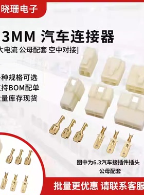 汽车接插件插头6.3mm-1P2P3P4P6P8P9P10-12P大电流公母对接连接器